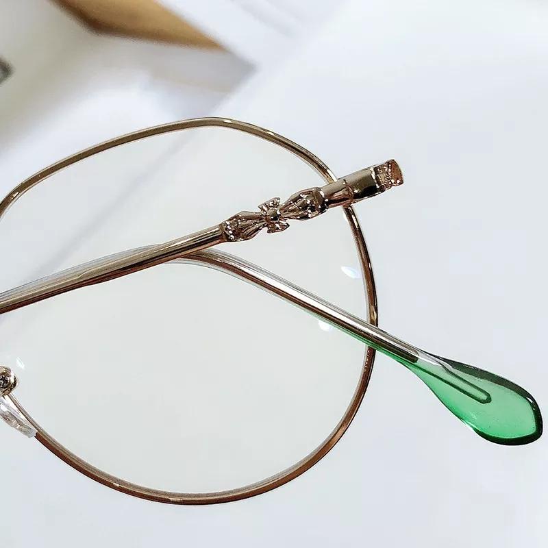 Myopia Glasses Women Blue Light Computer Eyeglasses Girls Metal Round Frame Shortsighted Eyewear -1.0 -1.5 -2.0 -2.5 To -6.0
