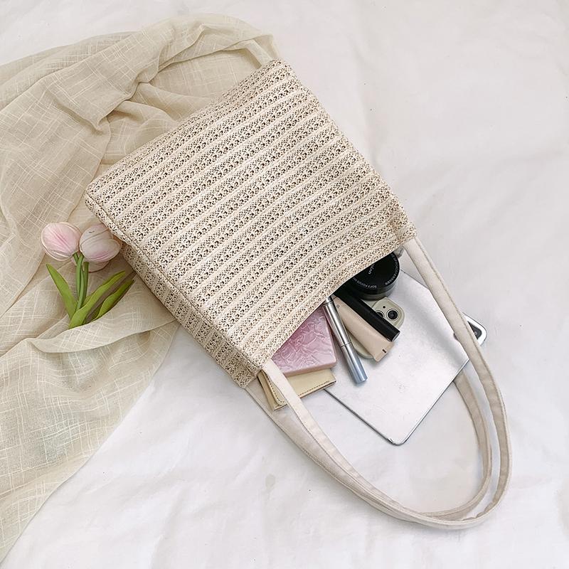 Strohtasche Schultertasche Damen Tragetasche