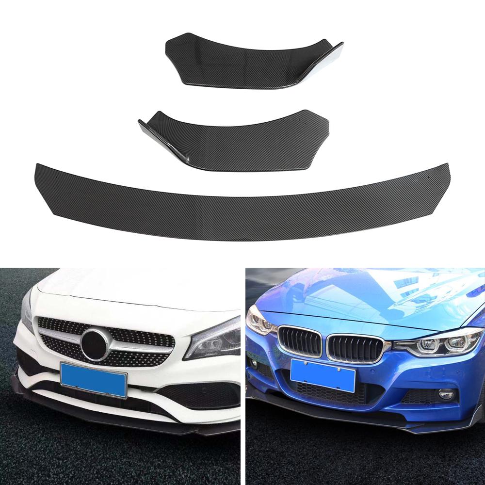 

Carbon Fiber Look Universal 3Pieces Car Front Lip Chin Bumper Body Kits For Honda For Civic