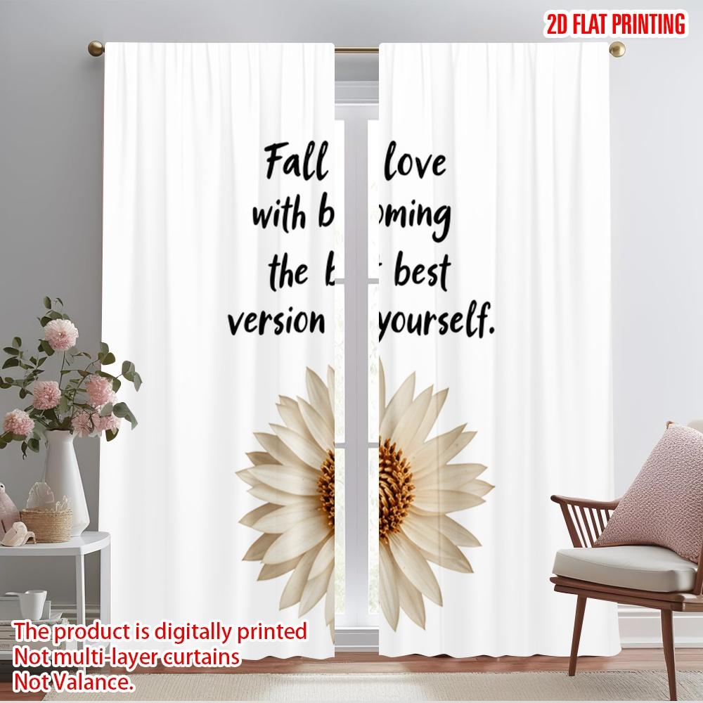 

2pcs 2D flat printing Curtains Fall in love becoming best version 100% Polyester Without Electricity 0 Use for Holiday Family 52.50×116.00 CM 2pcs