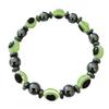 Magnetic Black Stone Elastic Bracelet with Blue Eye Beads - Popular European & American Jewelry