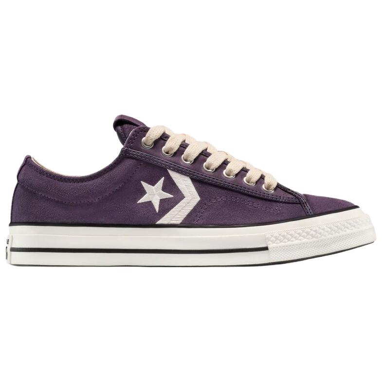 Converse Star Player 76 Suede Comfortable Versatile Low-Top Canvas Shoes Unisex Sneakers Purple White A14585C