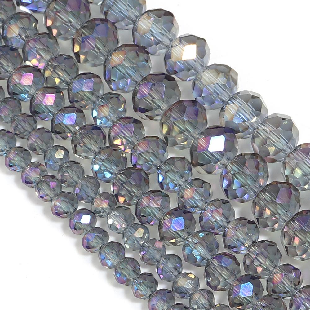 4/6/8mm Transparent Purple Faceted Crystal Beads Abacus Glass Loose Beads For Jewelry Making DIY Bracelet Necklace Accessories