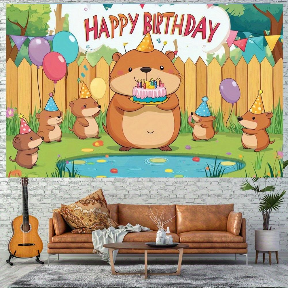 One Percent Capybara Theme - Perfect for Birthdays Weddings and Special Occasions Need This Background of Cloth Party Flags