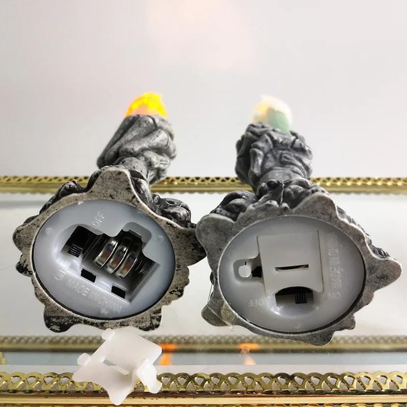 Halloween Decoration Ghost Festival Atmosphere Layout Props Plastic Ghost Hand Skeleton Light LED Luminous Candle Light