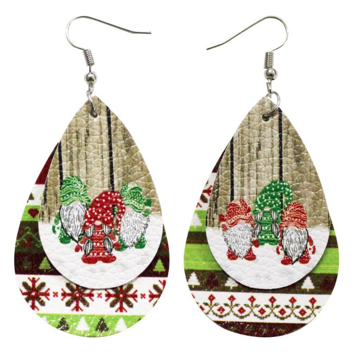 2025 New Fashion Women Christmas Santa Claus Snowman Drop Shaped Earrings Women Cute Christmas Party Earrings Jewelry Gifts