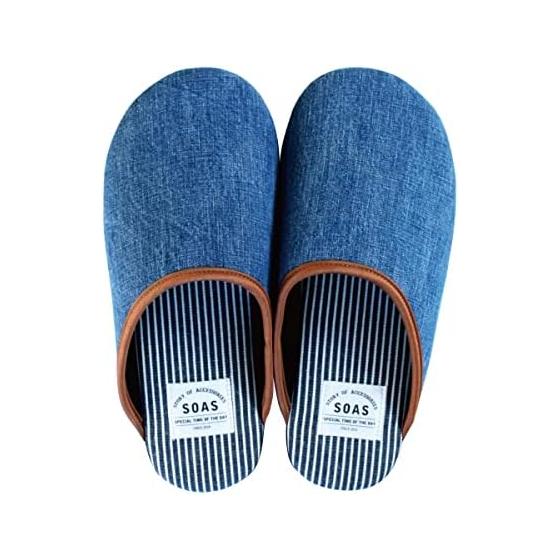 [Nakashoji] Men s Kojima Denim Room Shoes SOAS Large Size Men s Slippers Stylish Made in Japan 3L 4L