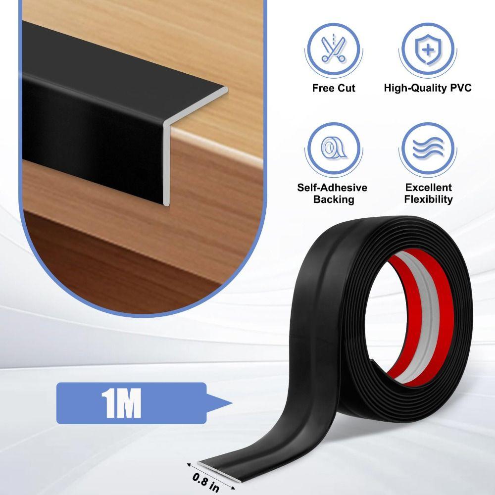 1m Wandeckenschutz zum Abziehen und Aufkleben Selbstklebende Wandleiste Zierleiste 2 cm Breite Weicher Möbeleckenschutz Wandkante
