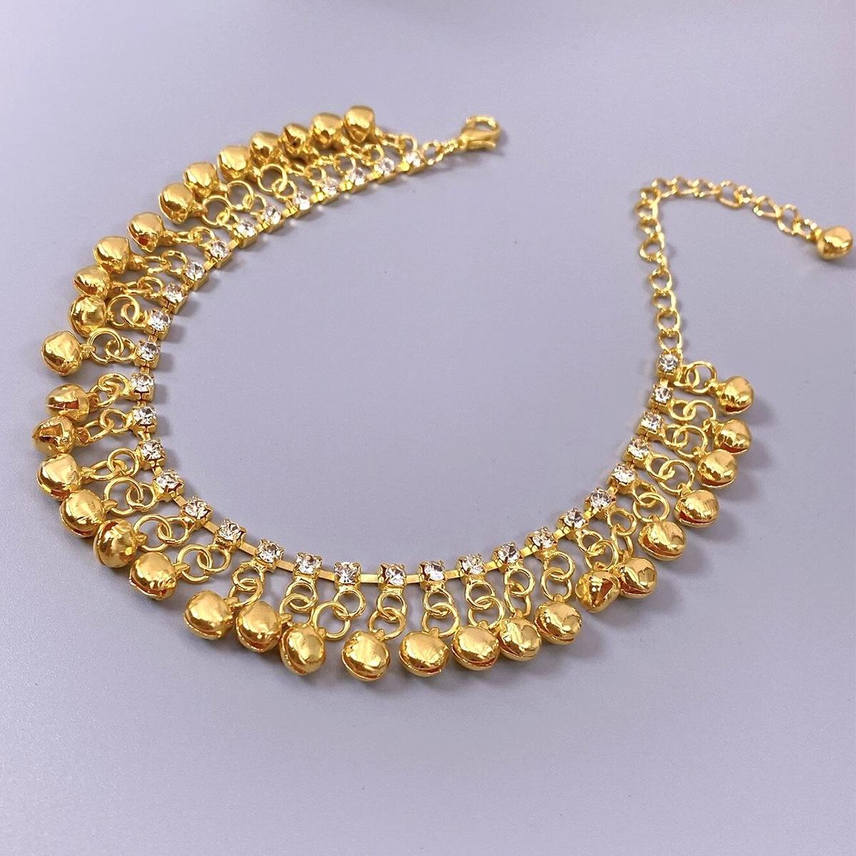 

Ретро этнический стиль пляжный отдых уличный снимок персонализированный колокольчик бахрома женский ножной браслет