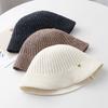 Fashion Versatile Knitted Bucket Hat Women's Autumn and Winter Retro Striped Warm Simple Face Plain Basin Hat Tide