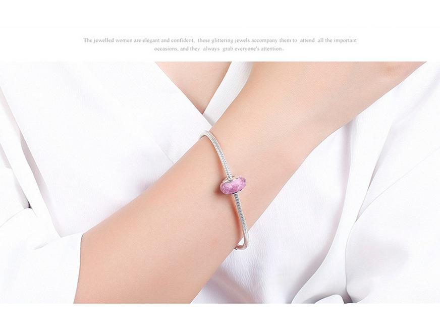 S925 Sterling Silver Bracelet with Shining Cut Glass Beads - DIY Bead Jewelry Accessories