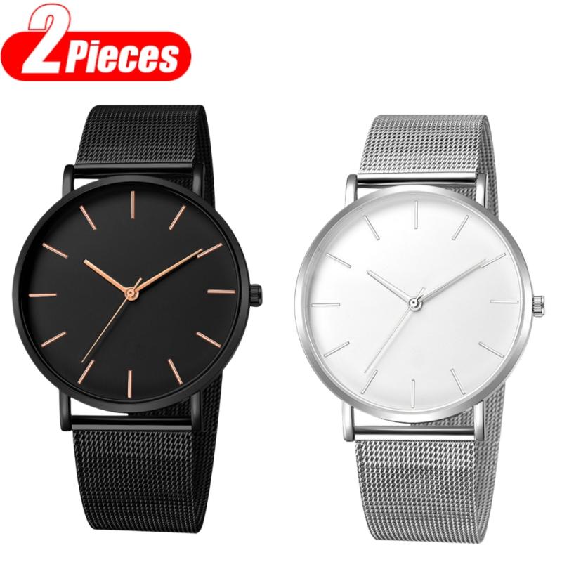Fashion Ultra Thin Men Watches Simple Business Metal Mesh Belt Men's Quartz Watches Casual Male Wristwatch Clock Montre Homme