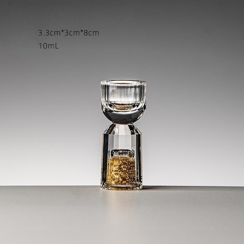 Luxury Crystal Glass Shot Glasses Diamond Cut Gold Leaf Crystal Glasses Spirit Glasses Wine Glasses Bar Premium Drinkware 10-300ml