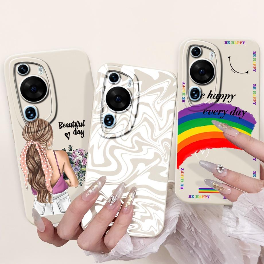 For Huawei P60 Art P60 Pro HuaweiP60 Case Cover Soft Silicone TPU Flower Butterfly Girly Fashion Painting Bumper Fundas