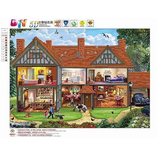 

Huacan Алмазная вышивка 5D DIY алмазная живопись Милый дом картина стразами полный бриллиант Рождественский подарок декор для дома 30*40 cm