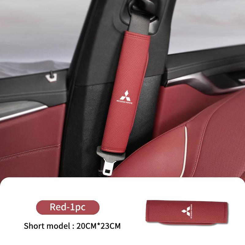 For Mitsubishi Car Leather Safety Belt Shoulder Protector Cover Padding Outlander Lancer L200 ASX Pajero Grandis Eclipse