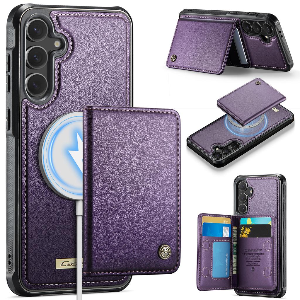 For Samsung Galaxy S24 FE Magnetic Case CASEME ME80 Series Leather PC TPU Phone Cover with Detachable Wallet