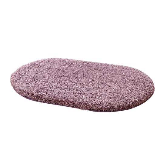 Tappetino da Bagno Ovale Spesso Super Assorbente Peluche Tappeto Area Tappeto Shaggy Supporto Antiscivolo Lavabile in Lavatrice Morbido Tappetino per Pavimento del Bagno