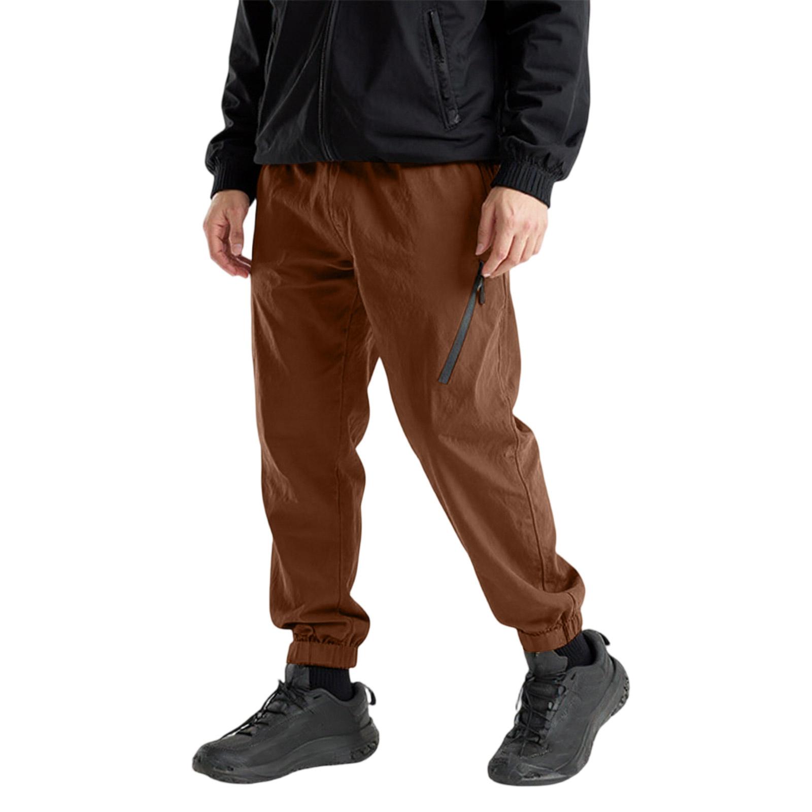 

Мужские спортивные повседневные брюки для бега, легкие походные рабочие брюки, уличные брюки XXL кофейный