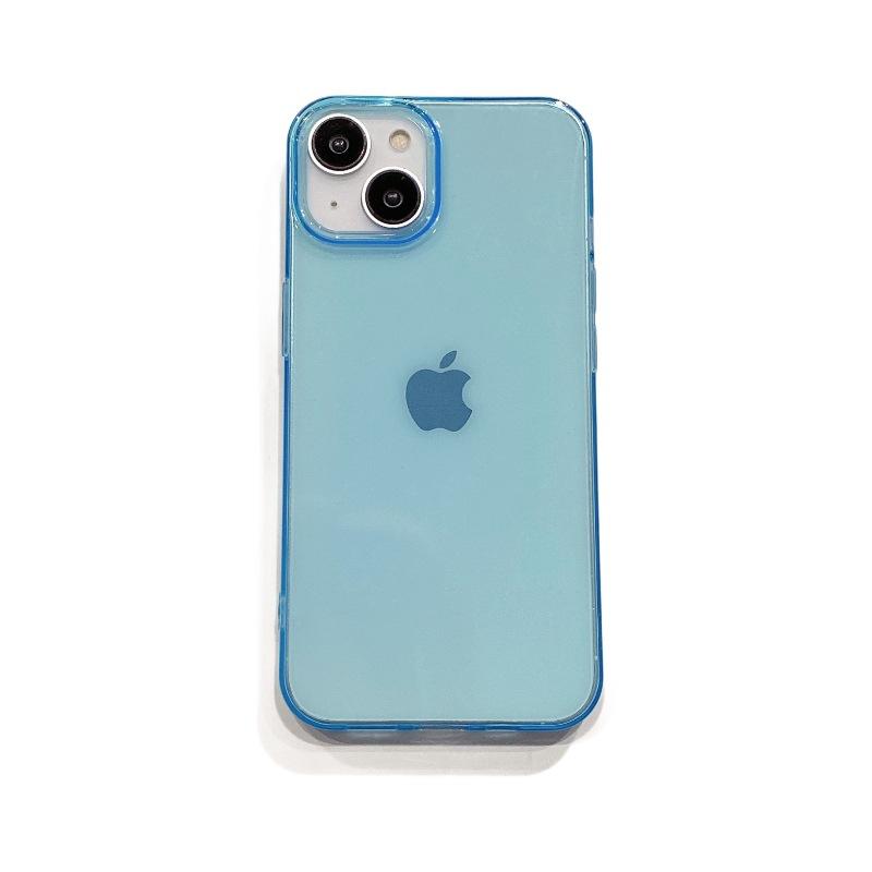Applicable To IPhone 16 Large Hole High transparent Mobile Phone Case Apple 14 ProMax Transparent Candy Color Soft Shell Small Fresh 15