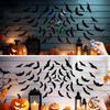 Easy Install Wall Stickers 48Pcs Halloween Bats Decor, LED Light Up Bats, 12 Lights with Remote, Spooky Home Decor for 6 Sizes 3D Indoor Window