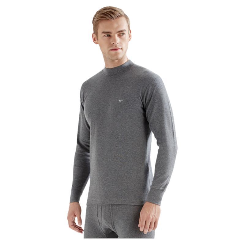 Septwolves Men's 100% Cotton Antibacterial Thermal Underwear Set - Mid-neck Top & Bottoms