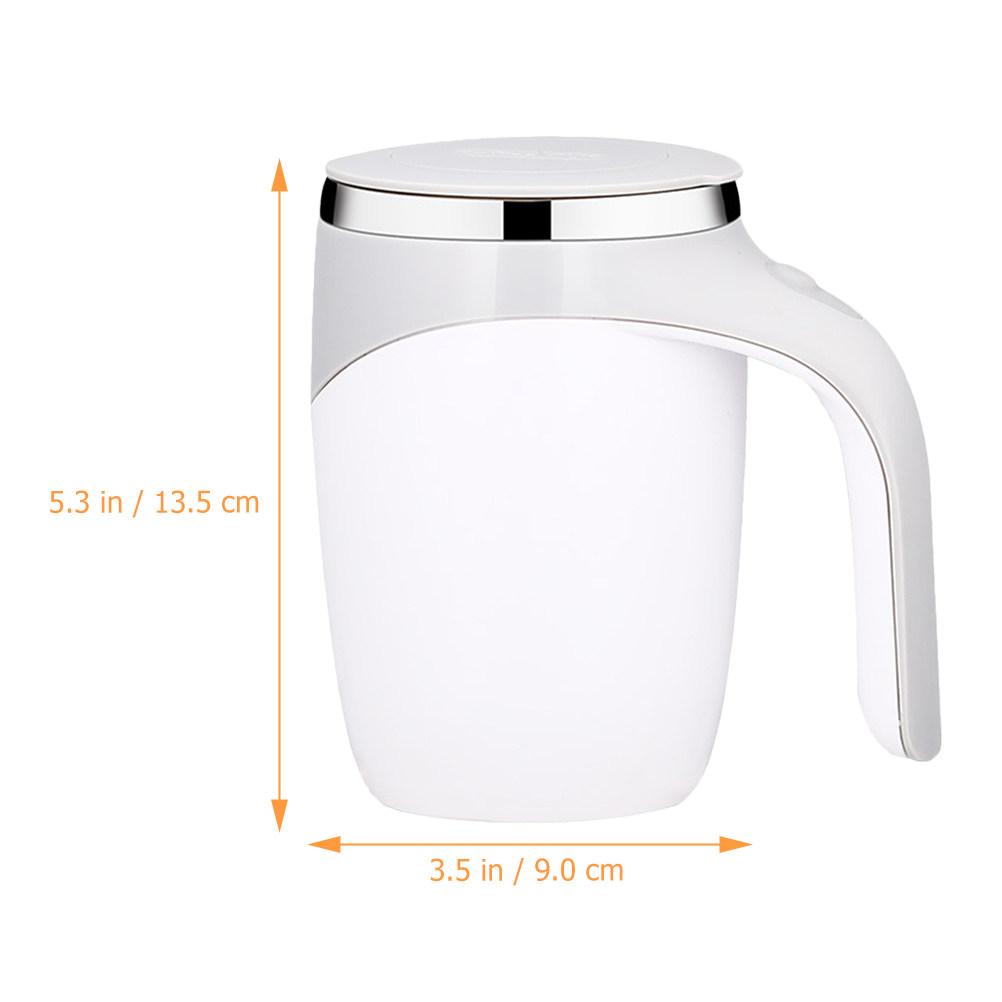 

Automatic Stirring Cup Magnetic Self Mixing Coffee Mug Stainless Steel PP ABS Battery Powered Leakproof Cover Smooth Surface білий