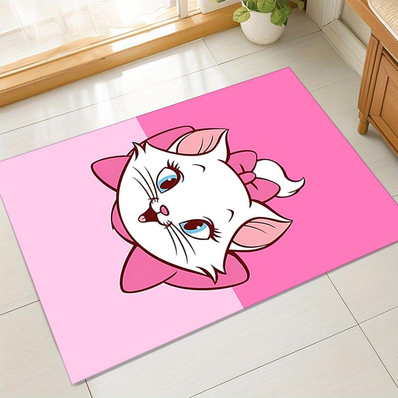 Pink Kitty Portrait Carpet For Playroom Bedroom Living Room Sofa Home Decorkids Game Area Rug Nonslip Floor Mat