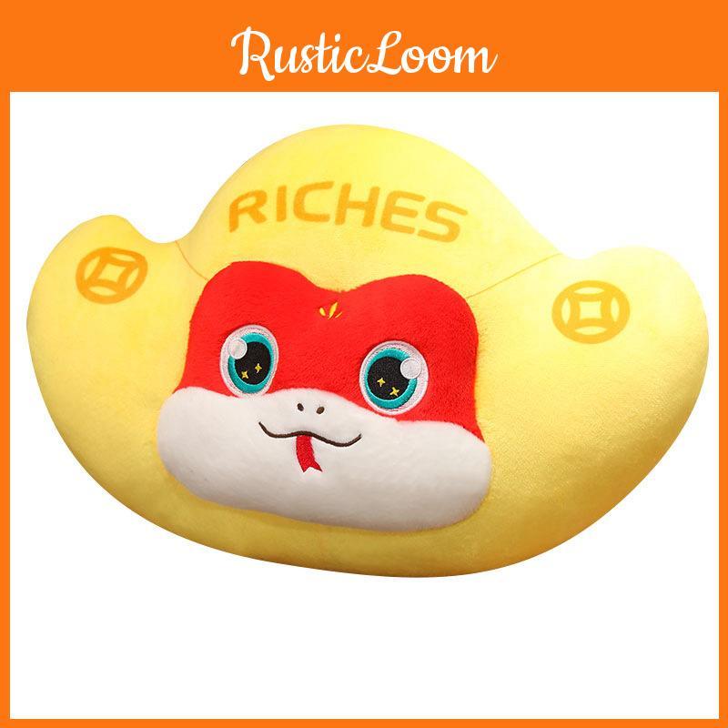 Ingot Plush Snake Toy Cute Cartoon Zodiac Auspicious Girl Sofa Pillow Doll Gift