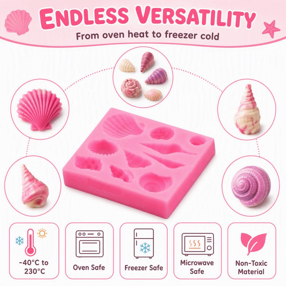 Easy Cleaning Conch Shell Fondant Mold Chocolate Making Mold  Cake Decorating Chocolate Making