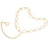 Waist Chain Belt Metal Shiny Rhinestones Golden Love No Allergies All Match Gold Chain Belt for Shorts Suits Shirts