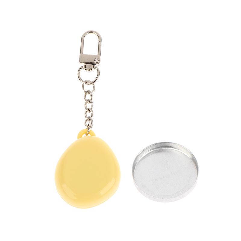 Colorful Keychain Empty Makeup Compact Diy Refill Case With Aluminum Tray Portable Cosmetic Storage Small Blush Container
