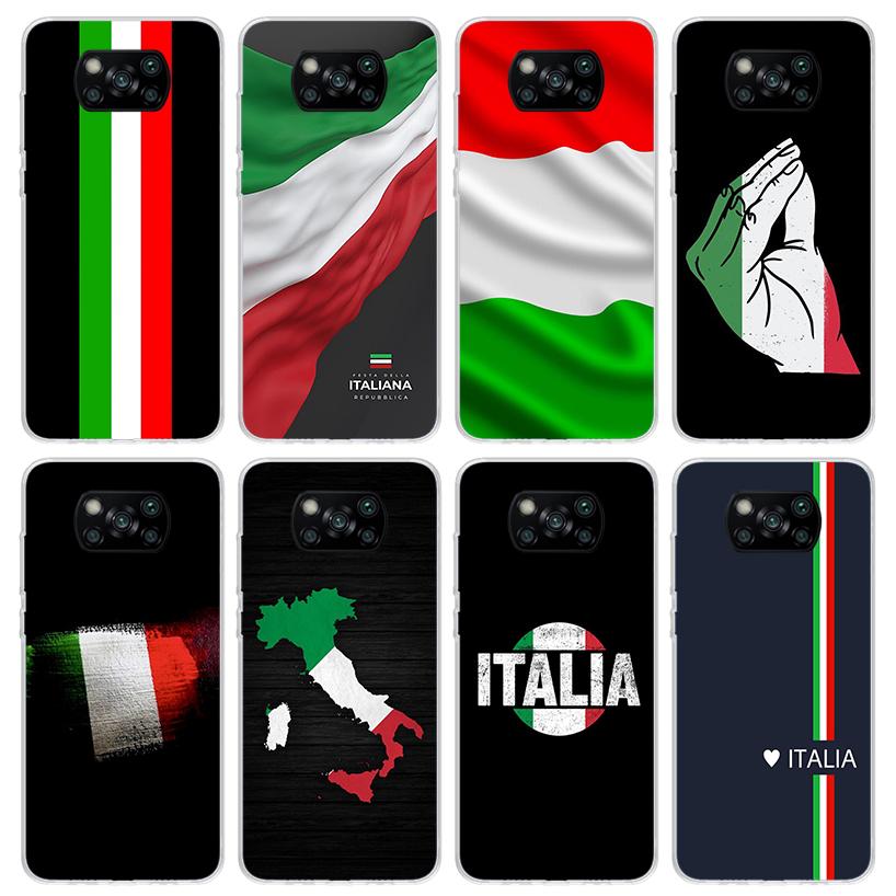 Italy Flag Phone Case For Xiaomi Poco X5 X6 X7 Pro F7 Ultra M7 Redmi 15C 15 13C 13 12C 12 10 10C 10A 9 9C 9T 9A Cover Poco X3 X5