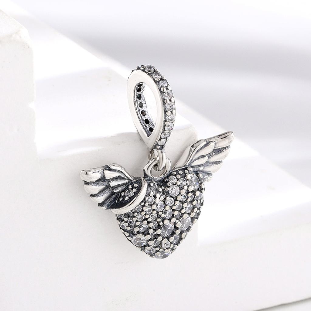 Νέα 925 Silver Heart ψηλοτάκουνα Animal Pavé Beads Fit Charm βραχιόλι Γυναικεία μόδα κοσμήματα