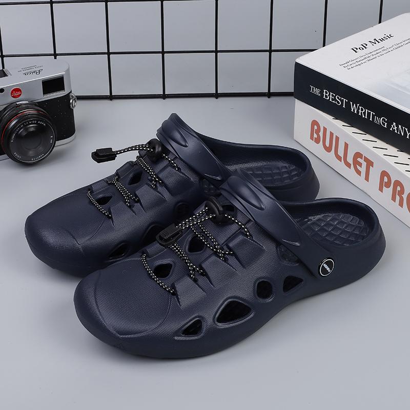 Men Summer Anti-slip Soft EVA Slippers Male Outdoor Hole Garden Sandals Casual Breathable Comfortable Flat Indoor Shoes