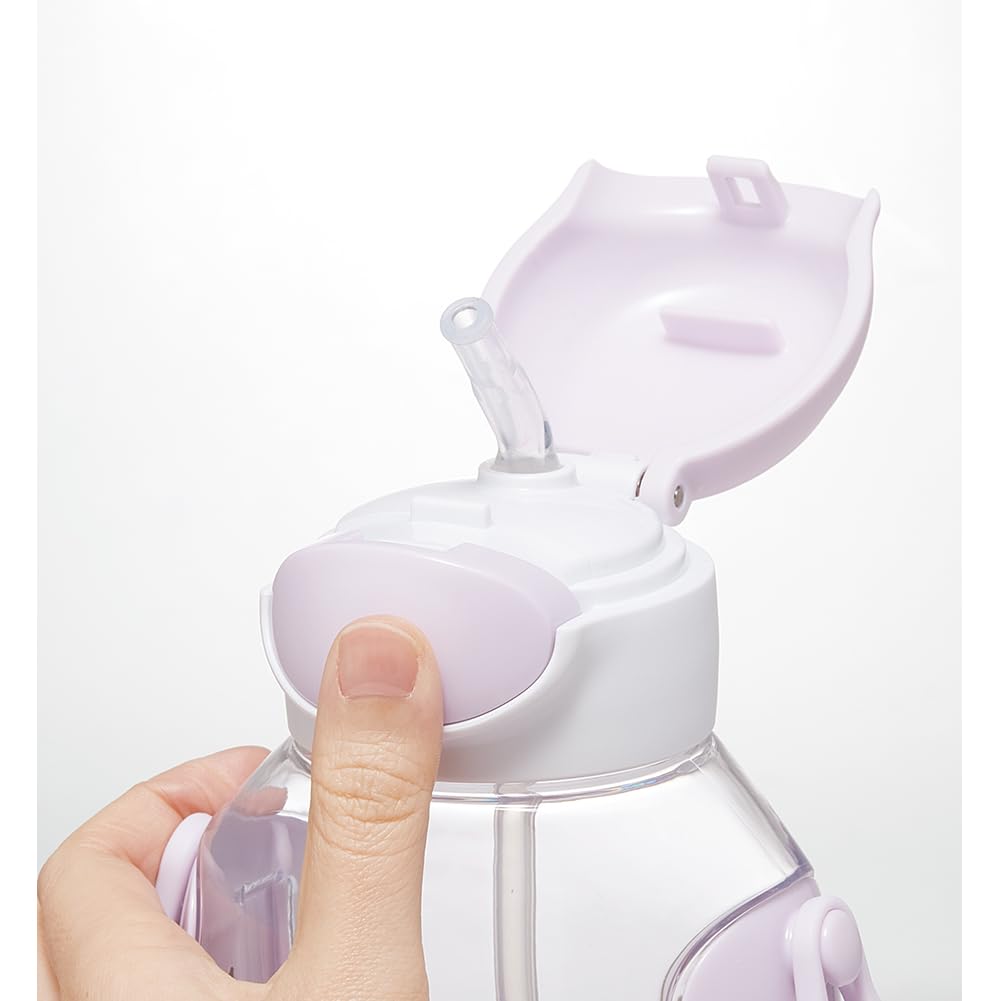 Skater 530ml Water Bottle with Operation PDSH6DX-A Children's Straw, One-Push