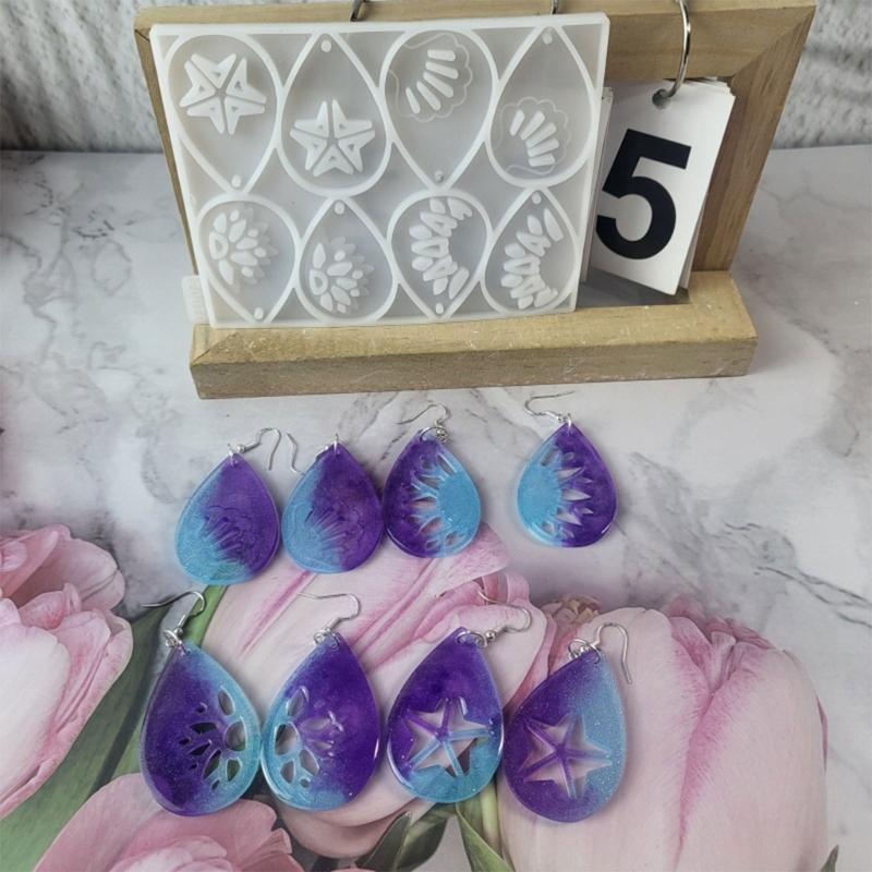 Easy to Use Silicone Pendant Mold Earrings Molds Hollow Jewelry Molds Silicone Texture Gift for Jewelry Enthusiasts