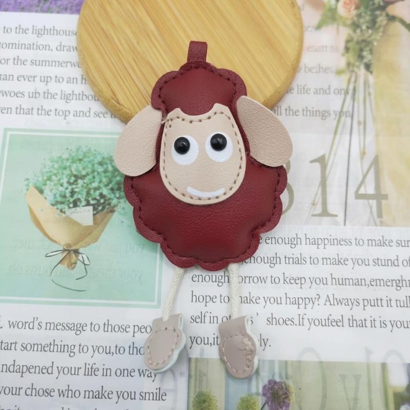 Cute Pu Leather Sheep Keychain Adorable Cartoon Light Weight Perfect For Backpack Phone Decoration Gift For Girls