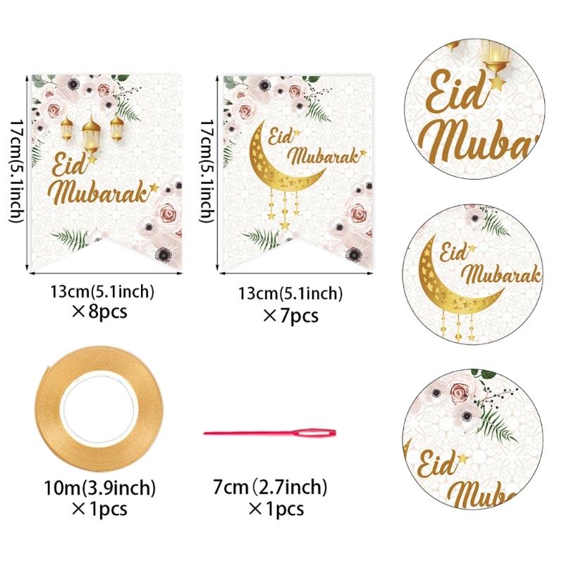 Colorful Eid Flag Celebration Quality Eid Party Decor for Eid Festivities Long Lasting Flag Decorative Hanging Flag
