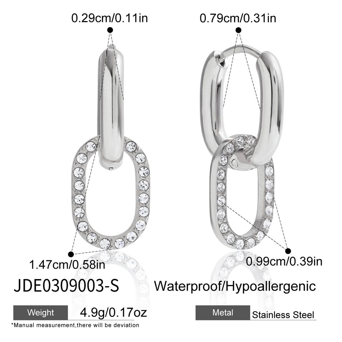 Youthway Delicate Full Cubic Zirconia Hollow Drop Earrings For Women Minimalist Stainless Steel Earrings Simple Fashion Jewelry