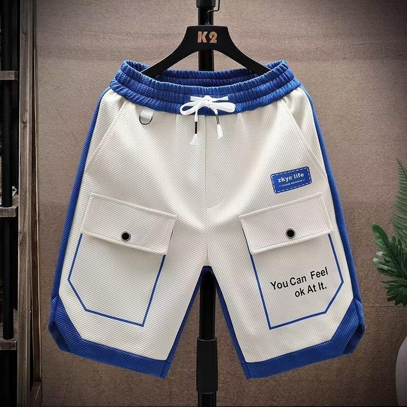 Summer Running Shorts Men Casual Jogging Sport Short Pants Patchwork Drawstring Loose Dry Gym Sports Shorts