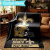 1PC Custom Name Blanket Orleans Saints Logo Flannel blankets Patterns Throw Blanket All-Season Soft Gift for Couch, Bed, Camping, Birthday gifts