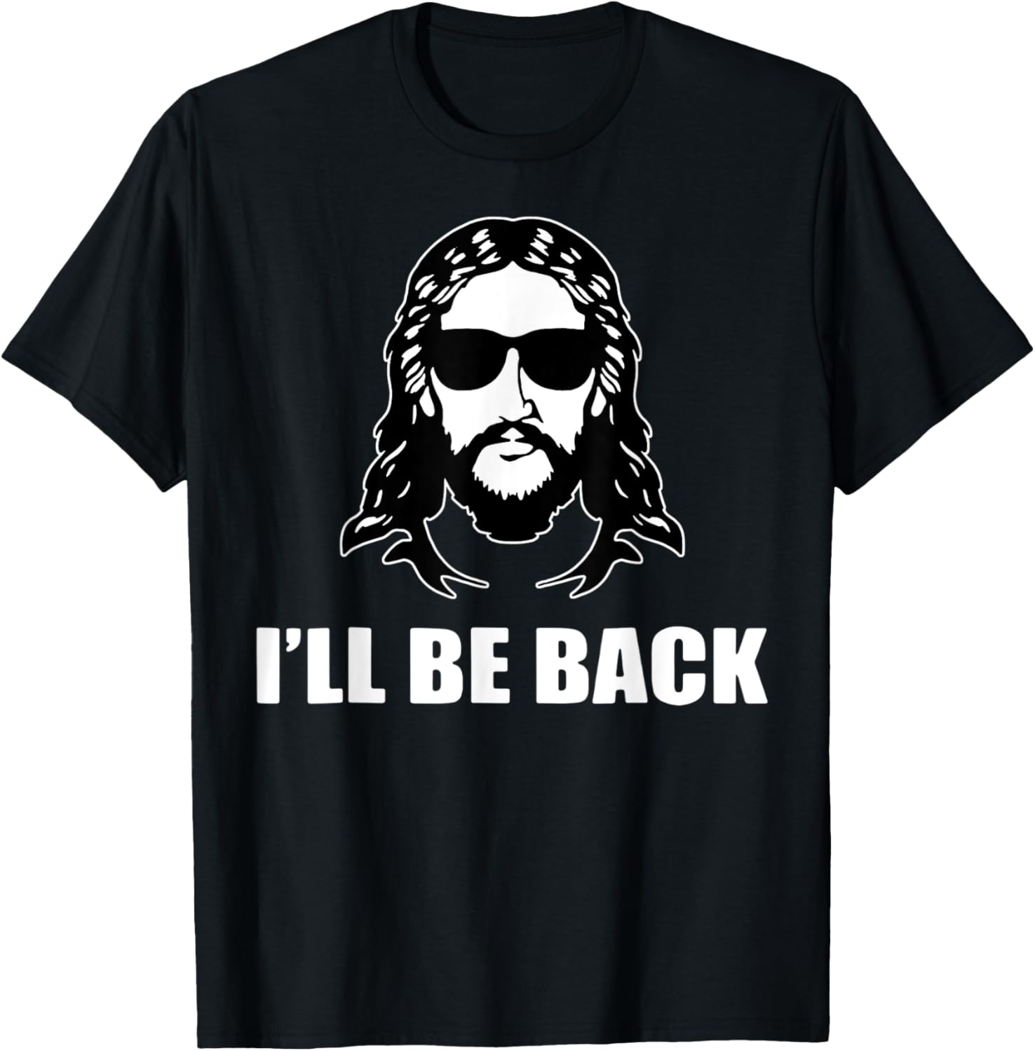 Religious Ill Be Back Jesus Christian Custom Printed Graphic T Shirts Graphic T Shirts Print on DeUnisexd Camisas Streetwear S
