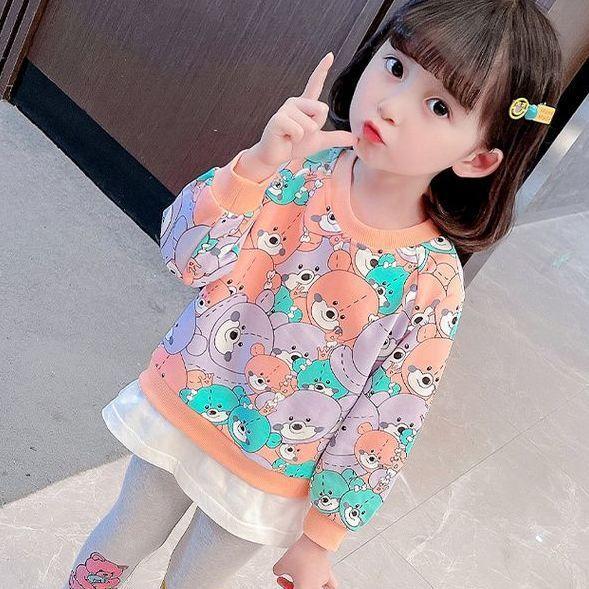 Girls Fall Spring Casual Hoodie Set Toddler Baby Two Piece Outfit Fashionable Sweatshirt Suit 90