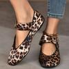 Damskor Platt Klack Höst Spetsig Tå Loafers Ballerinas Ny Höst Leopard Retro Klänningsskor De Mujer