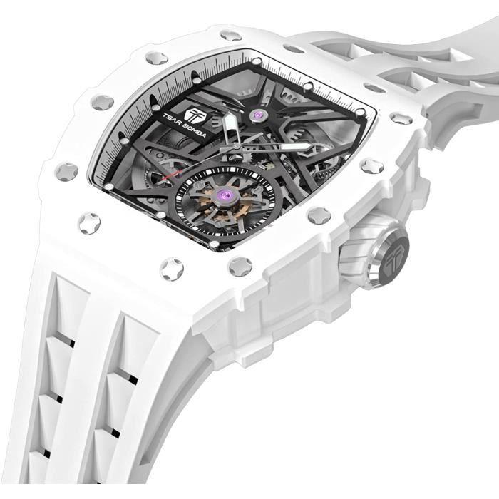 Men's Automatic Watch - TSAR BOMBA - Luxury Tonneau - Sapphire Crystal - Waterproof 50m - Black