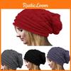 Women's Retro Pleated Edge Pullover Hat Cozy Knitted Beanie For Winter Sports