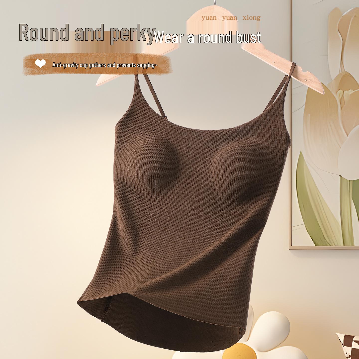 

8693 Spaghetti Strap Tank Top with Padded Chest and Beautiful Back Design - Small Chest, Big Look M (95-110 lbs)