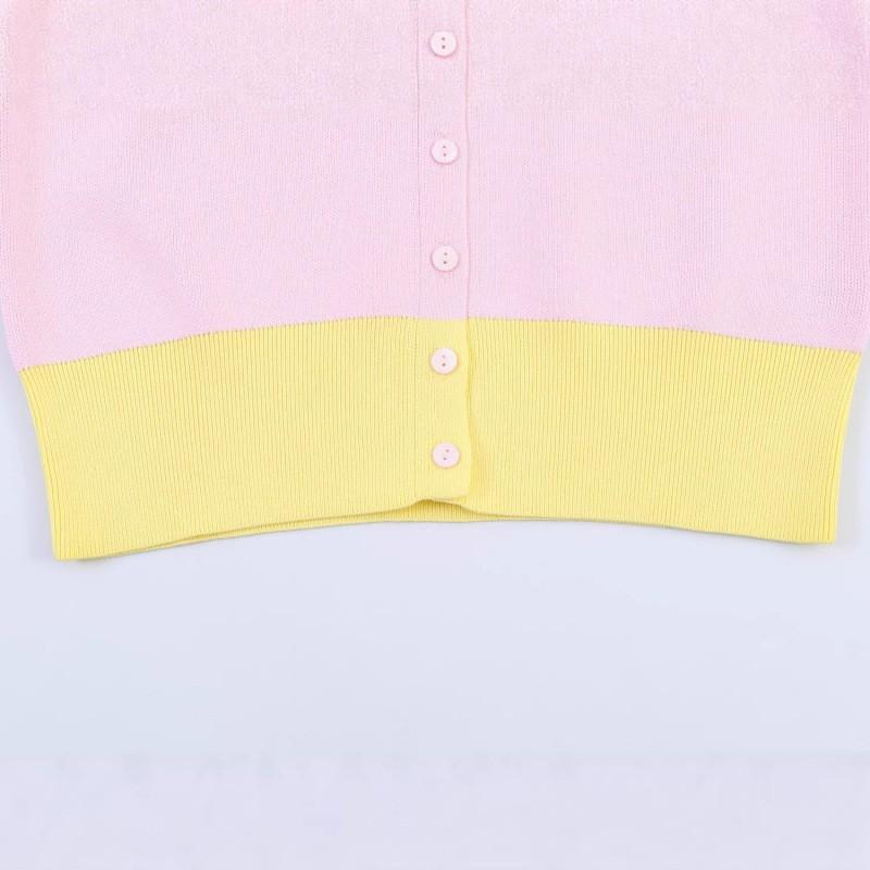 European and American style, new women's clothing, fashionable, versatile, cross-border casual simple color matching knitted jacket