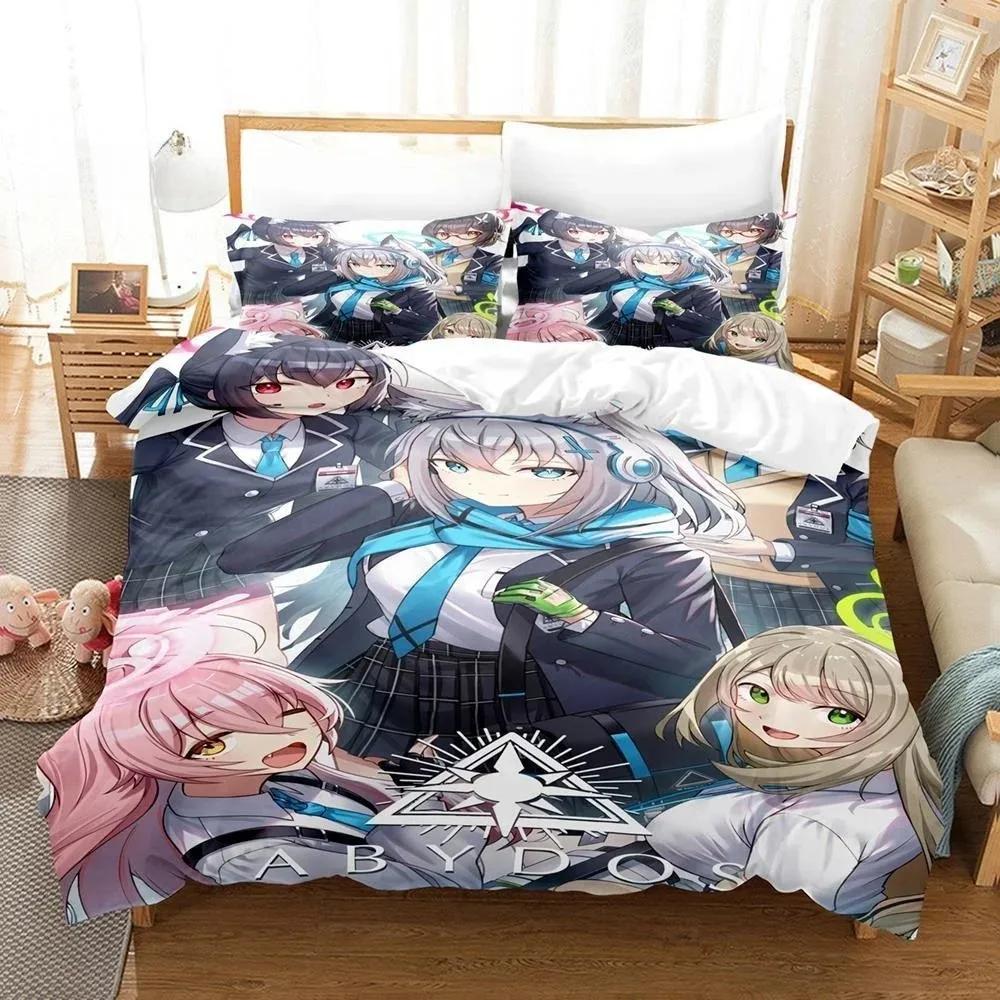 

Простыня для аниме Kawaii Girl Blue Archive Bedding Set Single Twin Full Queen King Size Bed Set Aldult Kid Bedroom Duvetcover Sets 70x133cm 2pcs